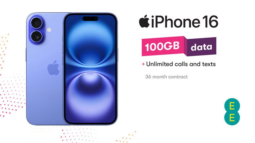 Apple iPhone 16 - 100GB data, unlimited mins & unlimited texts